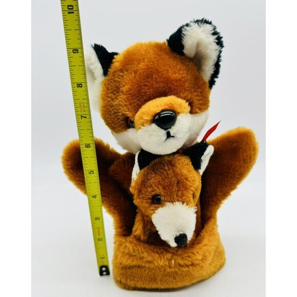 Pedigree Pocket Puppets Fox Baby Hand Finger Lot of 2 Plush Stuffed Animal VTG - Picture 13 of 13